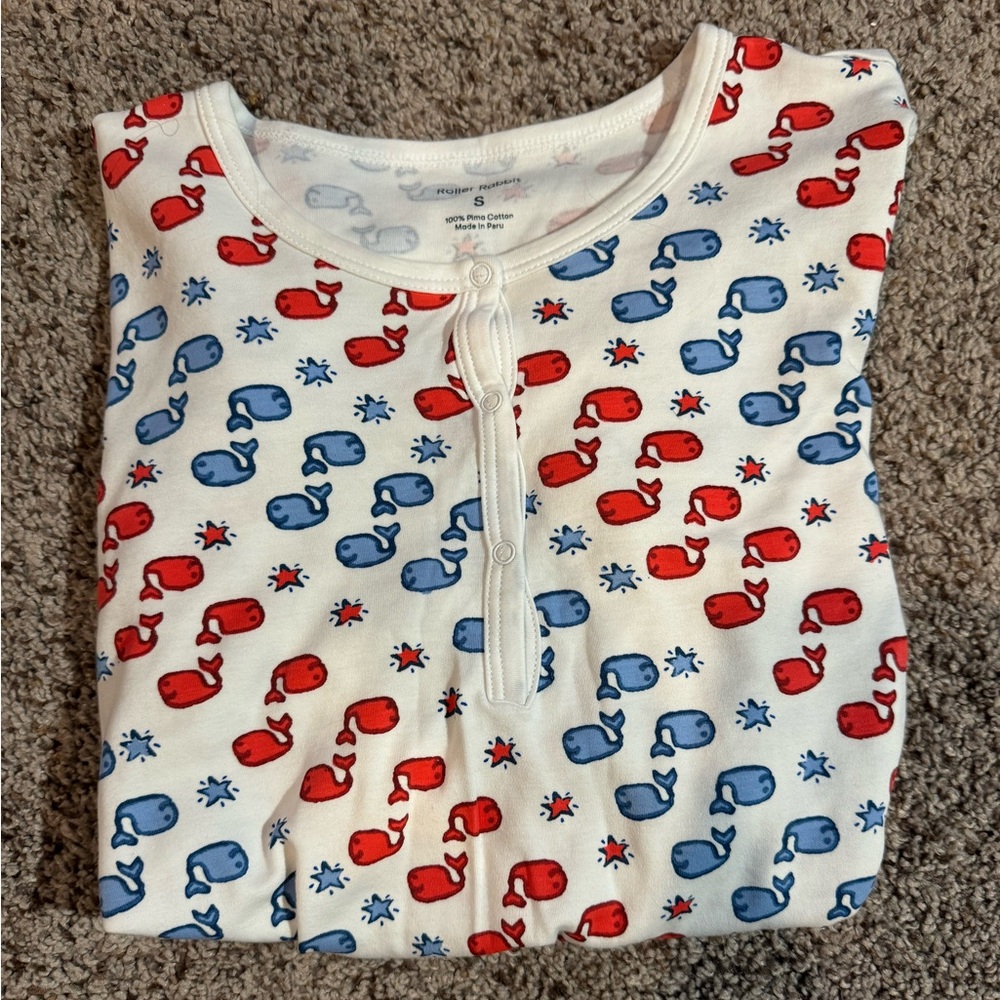 Roller Rabbit Red & Blue Whales Pajamas